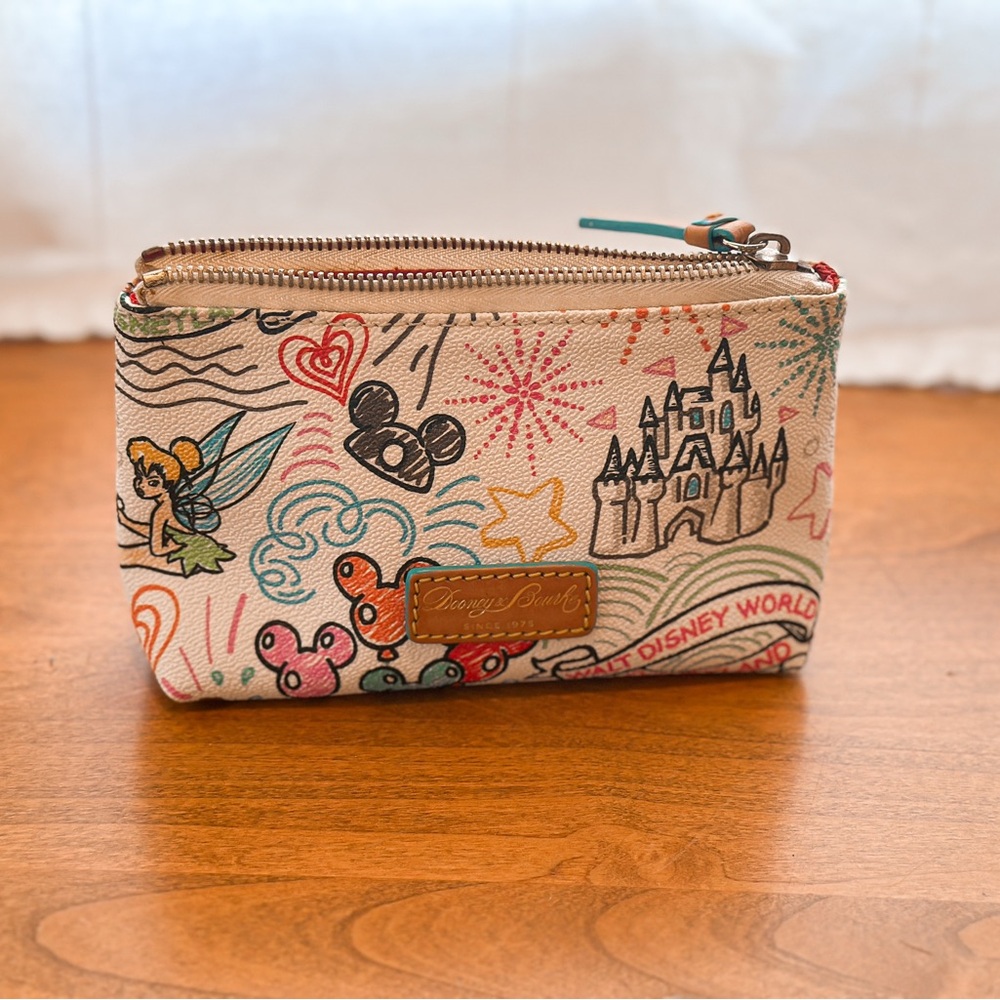 Disney Parks Sketch Dooney & Bourke Canvas Pouch